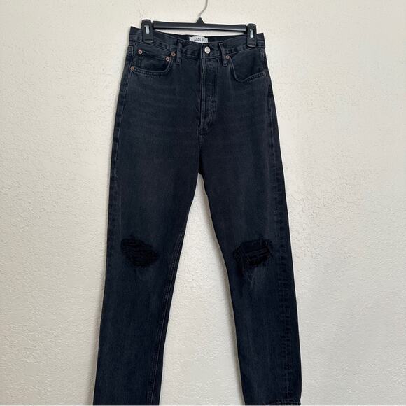 Agolde 90s Pinch Waist Distressed Jean in Howl Black 26 - Picture 3 of 6